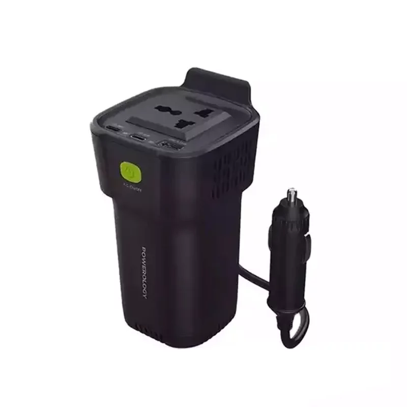 مبدل برق خودرو پاورولوجی مدل POWER INVERTER 150W P150INVBK 3 مبدل برق خودرو پاورولوجی مدل POWER INVERTER 150W P150INVBK