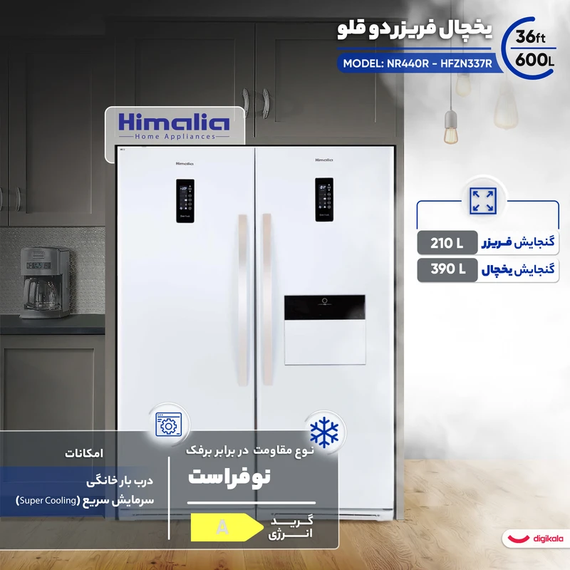 یخچال فریزر دوقلو هیمالیا مدل رومانو پلاس NR440R - HFZN337R 4 یخچال فریزر دوقلو هیمالیا مدل رومانو پلاس NR440R - HFZN337R