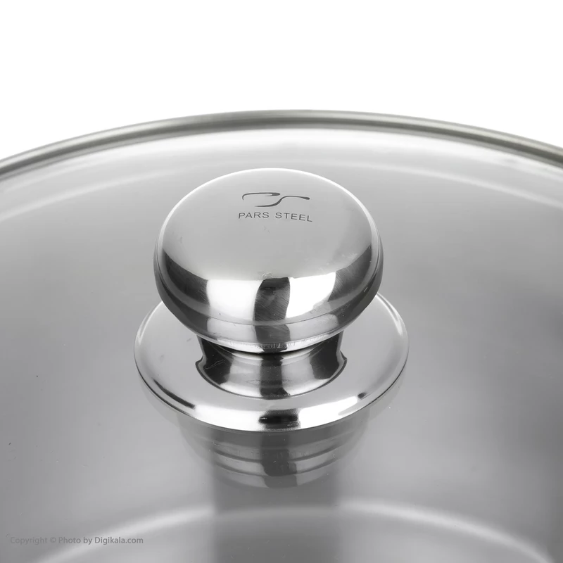 قابلمه استیل پارس استیل 240 دسته فلزی به همراه درب پیرکس 8 قابلمه استیل پارس استیل 240 دسته فلزی به همراه درب پیرکس