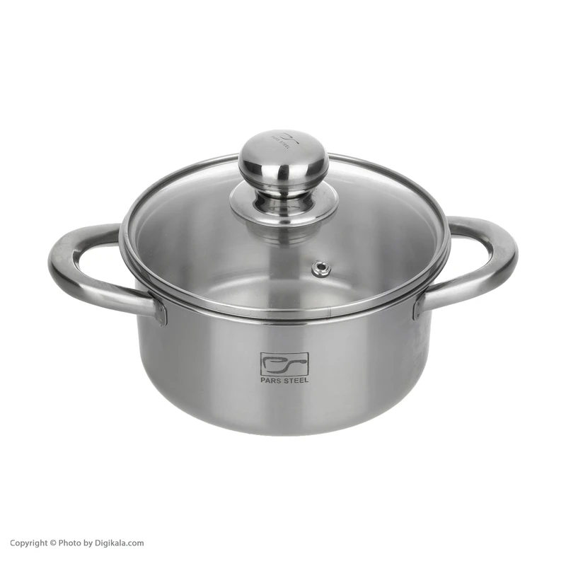 قابلمه استیل پارس استیل 160 دسته فلزی به همراه درب پیرکس 4 قابلمه استیل پارس استیل 160 دسته فلزی به همراه درب پیرکس