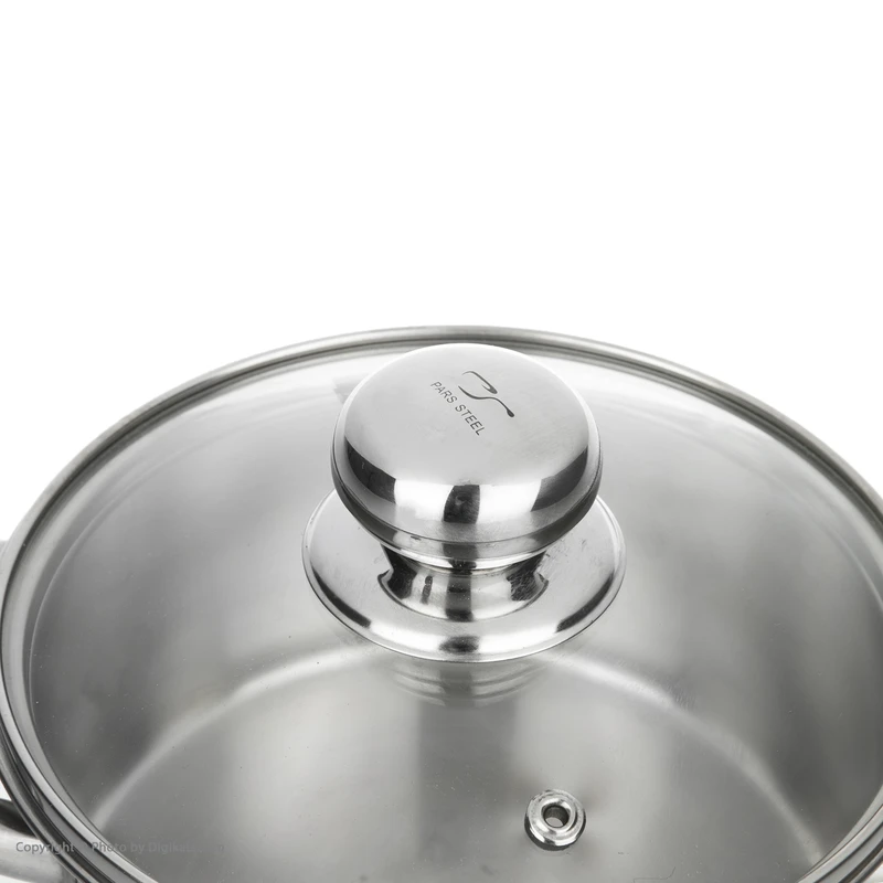 قابلمه استیل پارس استیل 160 دسته فلزی به همراه درب پیرکس 6 قابلمه استیل پارس استیل 160 دسته فلزی به همراه درب پیرکس