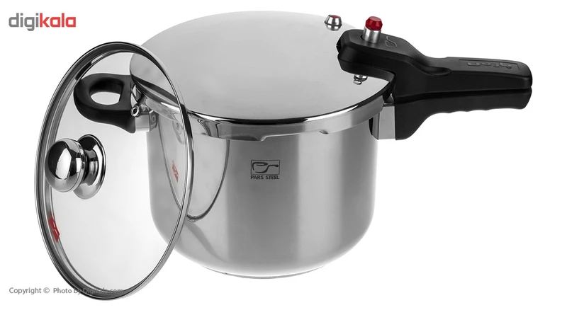 زودپز 6 لیتری پارس استیل به همراه درب پیرکس و سبد بخارپز 6 زودپز 6 لیتری پارس استیل به همراه درب پیرکس و سبد بخارپز