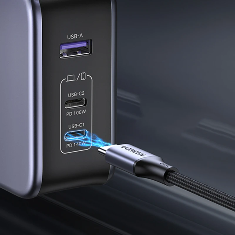 شارژر دیواری 140 وات یوگرین مدل 90549 به همراه کابل USB C 4 شارژر دیواری 140 وات یوگرین مدل 90549 به همراه کابل USB C