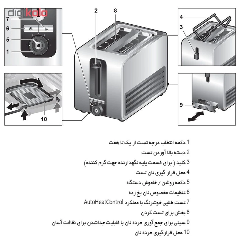 توستر بوش مدل TAT7S25 10 توستر بوش مدل TAT7S25