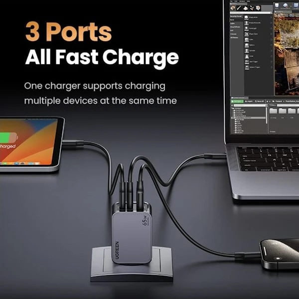 شارژر دیواری یوگرین مدل Nexode Pro X755 25871 توان 65 وات به همراه کابل USB C 5 شارژر دیواری یوگرین مدل Nexode Pro X755 25871 توان 65 وات به همراه کابل USB C