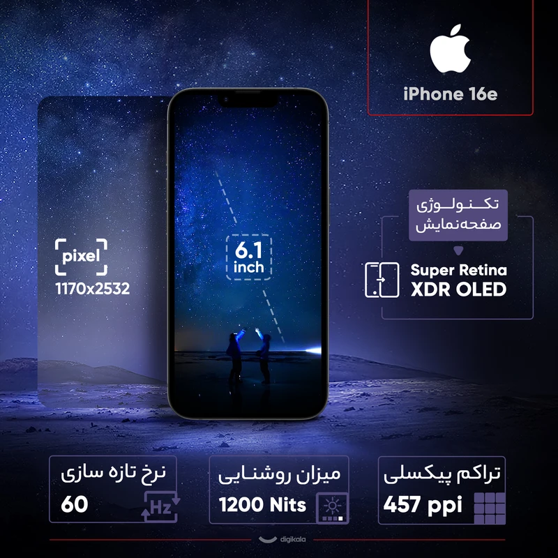 گوشی موبایل اپل iPhone 16e HN تک سیم کارت ظرفیت 128 گیگابایت رم 8 گیگابایت رجیستر شده - Not Active 27 گوشی موبایل اپل iPhone 16e HN تک سیم کارت ظرفیت 128 گیگابایت رم 8 گیگابایت رجیستر شده - Not Active - تصویر