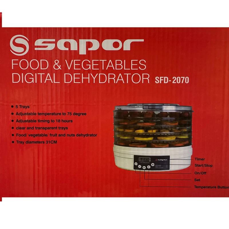 میوه و سبزی خشک کن دیجیتال ساپر مدل SFD-2070 5 میوه و سبزی خشک کن دیجیتال ساپر مدل SFD-2070