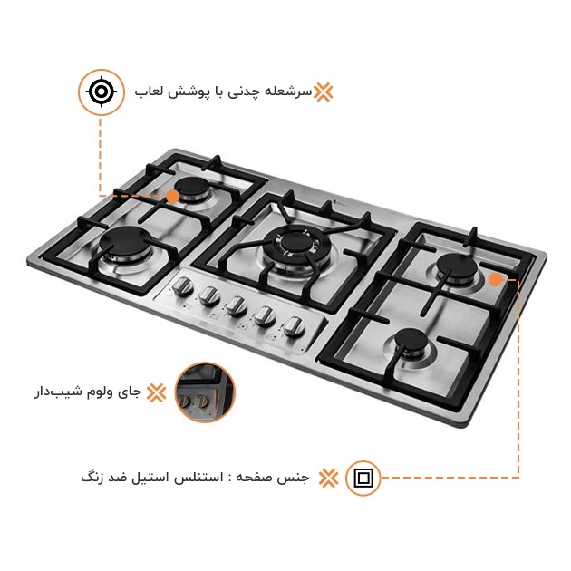 اجاق گاز صفحه ای اخوان مدل GI-135 NP 4 اجاق گاز صفحه ای اخوان مدل GI-135 NP