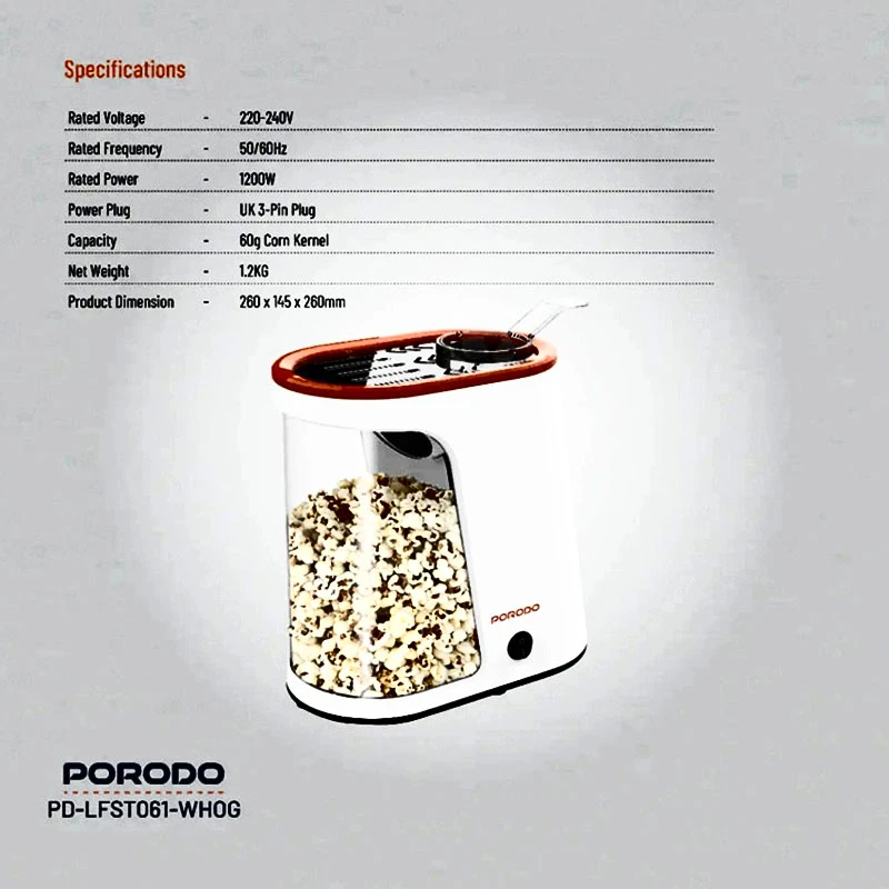 پاپ کورن ساز پرودو مدل PD-LFST061-WH 6 پاپ کورن ساز پرودو مدل PD-LFST061-WH