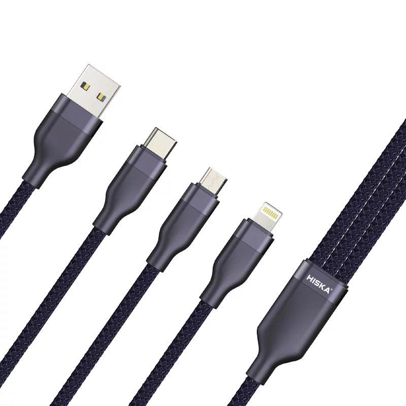 کابل لایتنینگ - MicroUSB و تایپ سی هیسکا مدل LX-32 طول 1.2 متر 3 کابل لایتنینگ - MicroUSB و تایپ سی هیسکا مدل LX-32 طول 1.2 متر