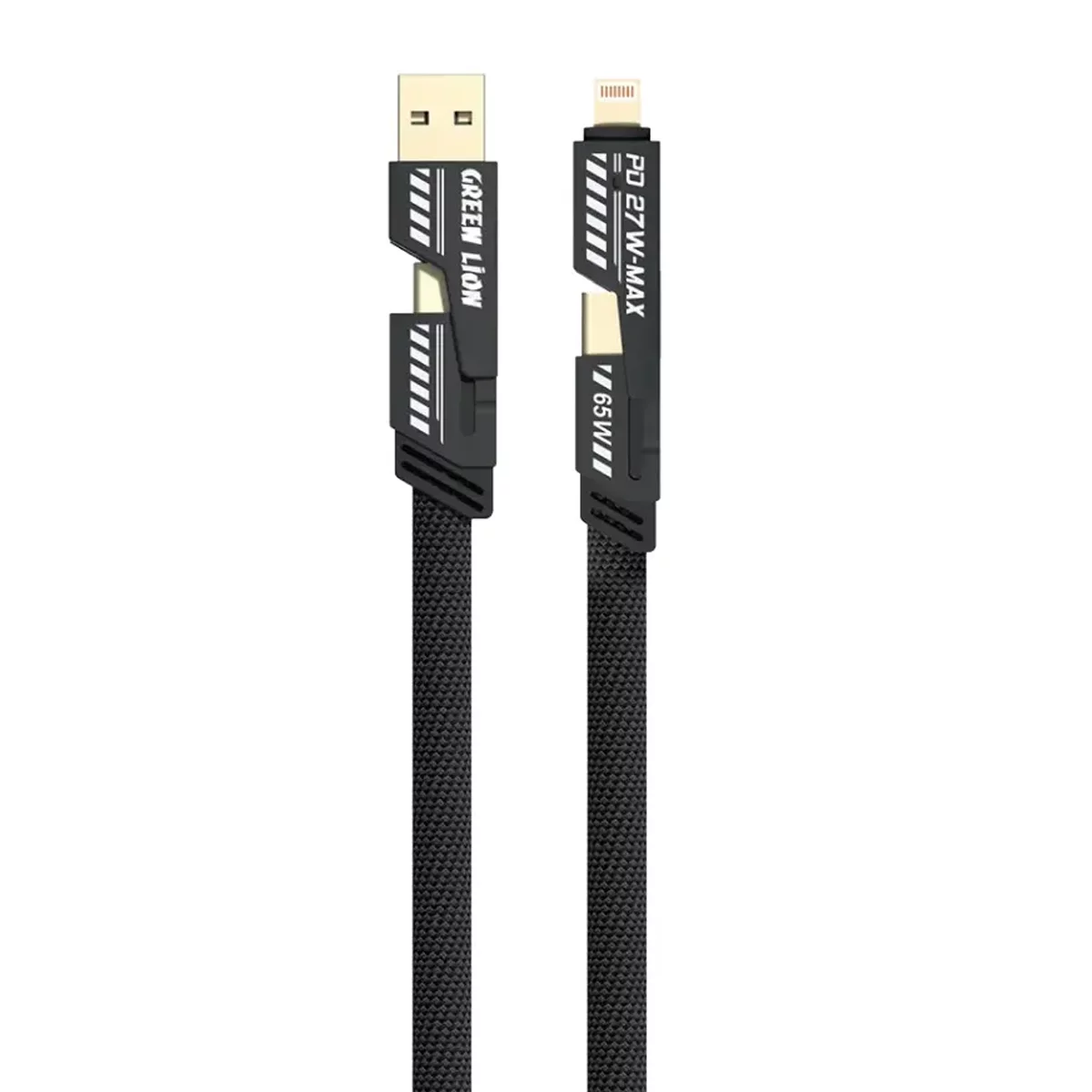 کابل USB / USB-C به لایتنینگ / USB-C گرین لاین مدل 2in2 Braided طول 1.2 متر 3 کابل USB / USB-C به لایتنینگ / USB-C گرین لاین مدل 2in2 Braided طول 1.2 متر