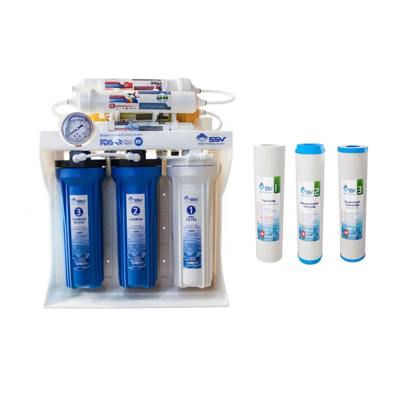 دستگاه تصفیه کننده آب اس اس وی مدل BlueStar x800 به همراه فیلتر بسته 3 عددی 3 دستگاه تصفیه کننده آب اس اس وی مدل BlueStar x800 به همراه فیلتر بسته 3 عددی