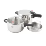 زودپز دوقلو 4/5 و 6 لیتری پارس استیل به همراه درب پیرکس و سبد بخارپز 18 color image TLP 144345 aba4ab 94a966cc 0d2d 4427 ba74 39aec36c49fe