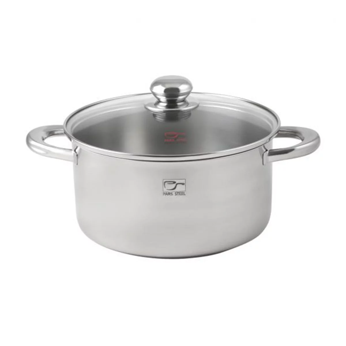 قابلمه استیل پارس استیل 240 دسته فلزی به همراه درب پیرکس 3 قابلمه استیل پارس استیل 240 دسته فلزی به همراه درب پیرکس
