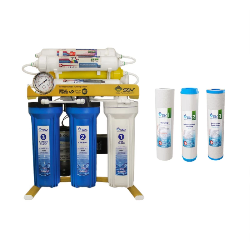 دستگاه تصفیه کننده آب اس اس وی مدل GoldenBlue X800 به همراه فیلتر 3 عددی 3 دستگاه تصفیه کننده آب اس اس وی مدل GoldenBlue X800 به همراه فیلتر 3 عددی