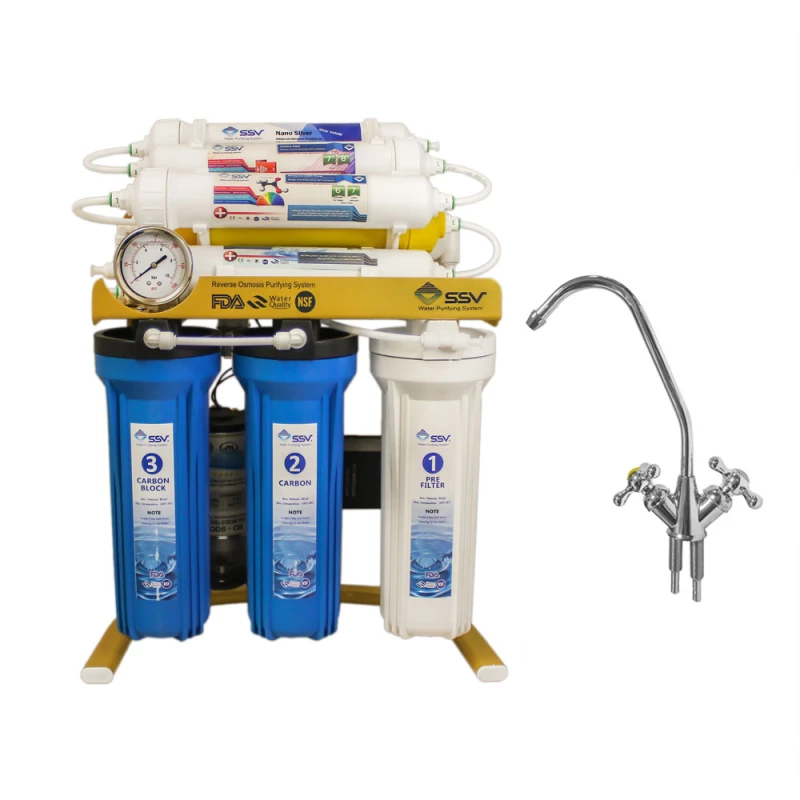 دستگاه تصفیه کننده آب اس اس وی مدل GoldenBlue 2W X1000به همراه شیر تصفیه آب 3 دستگاه تصفیه کننده آب اس اس وی مدل GoldenBlue 2W X1000به همراه شیر تصفیه آب