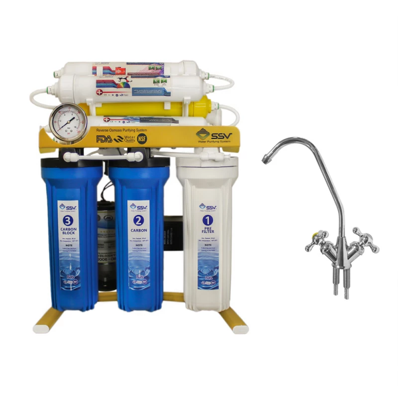 دستگاه تصفیه کننده آب اس اس وی مدل GoldenBlue 2W X800 به همراه شیر تصفیه آب 3 دستگاه تصفیه کننده آب اس اس وی مدل GoldenBlue 2W X800 به همراه شیر تصفیه آب