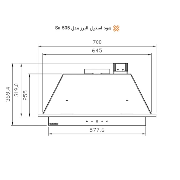 هود مخفی استیل البرز مدل SA505 سایز 70 5 هود مخفی استیل البرز مدل SA505 سایز 70