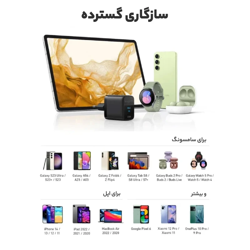 شارژر دیواری انکر 25 وات مدل A2642G11 6 شارژر دیواری انکر 25 وات مدل A2642G11