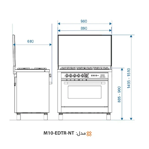 اجاق گاز 5 شعله اخوان مدل M10-EDTR-NT 6 اجاق گاز 5 شعله اخوان مدل M10-EDTR-NT