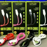 کابل شارژر 1متری تایپ سی topcore مدل cb24-07c فست شارژ 1 کابل شارژ تایپ سی Topcore مدل CB24‑07C طول ۱ متر