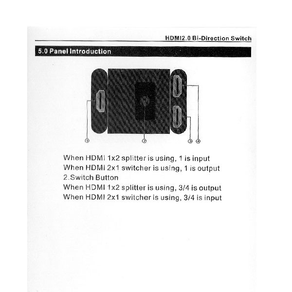 سوئیچ 2 پورت HDMI مدل HSW-212U 18 سوئیچ 2 پورت HDMI مدل HSW-212U