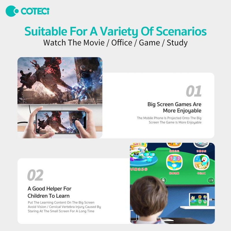 کابل تبدیل USB-C به HDMI کوتتسی مدل 33025 طول 2 متر 10 کابل تبدیل USB-C به HDMI کوتتسی مدل 33025 طول 2 متر