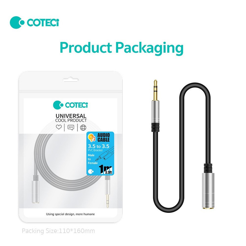 کابل افزایش طول AUX کوتتسی مدل 76009 طول 1 متر 8 کابل افزایش طول AUX کوتتسی مدل 76009 طول 1 متر