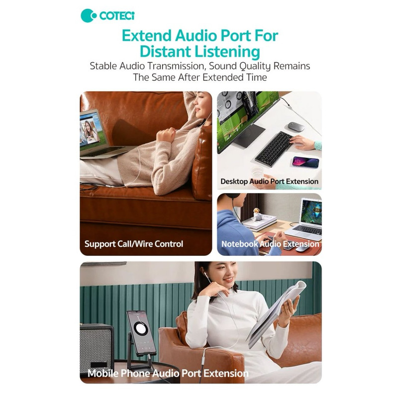 کابل افزایش طول AUX کوتتسی مدل 76009 طول 1 متر 6 کابل افزایش طول AUX کوتتسی مدل 76009 طول 1 متر