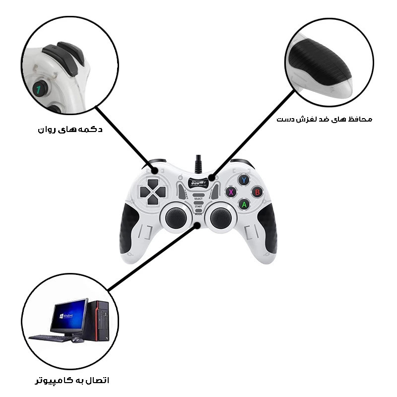 دسته بازی مدل USB-606 4 دسته بازی مدل USB-606
