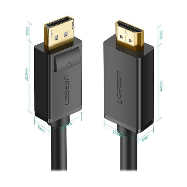 کابل تبدیل DISPLAY PORT به HDMI یوگرین مدل DP101-10202 طول 2 متر 9 کابل تبدیل DISPLAY PORT به HDMI یوگرین مدل DP101-10202 طول 2 متر