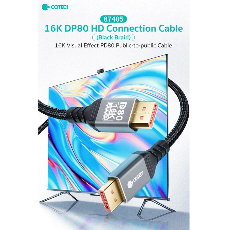 کابل Display Port کوتتسی مدل 87405 طول 2 متر 5 کابل Display Port کوتتسی مدل 87405 طول 2 متر