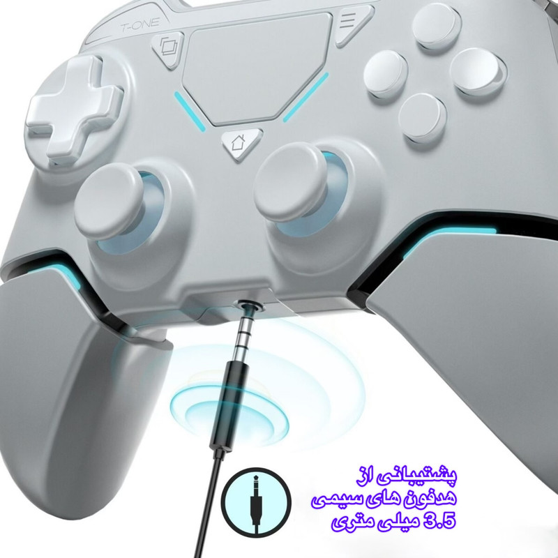 دسته بازی بی سیم مخصوص پلی استیشن 4 مدل T-1B 5 دسته بازی بی سیم مخصوص پلی استیشن 4 مدل T-1B