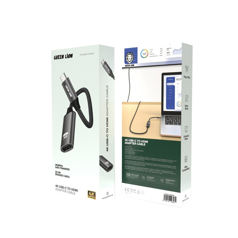 کابل تبدیل USB-C به HDMI گرین لاین مدل GN4KCTHDMIBK 6 کابل تبدیل USB-C به HDMI گرین لاین مدل GN4KCTHDMIBK