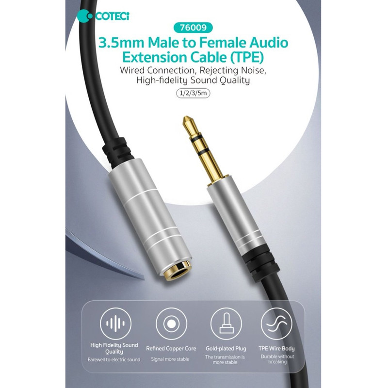 کابل افزایش طول AUX کوتتسی مدل 76009 طول 1 متر 4 کابل افزایش طول AUX کوتتسی مدل 76009 طول 1 متر