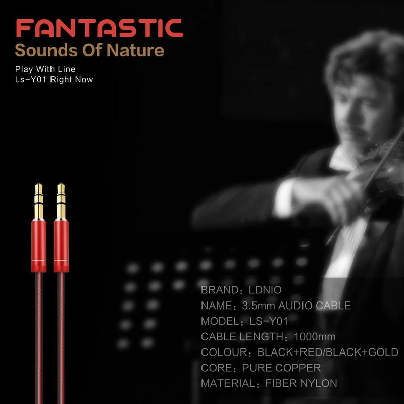 کابل AUX الدینیو مدل LS-Y01 طول 1 متر 6 کابل AUX الدینیو مدل LS-Y01 طول 1 متر