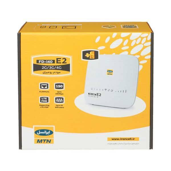 مودم 3G/4G ایرانسل مدل FD-i40-E2 به همراه سیم کارت و 60 گیگ اینترنت 3 ماهه 5 مودم 3G/4G ایرانسل مدل FD-i40-E2 به همراه سیم کارت و 60 گیگ اینترنت 3 ماهه