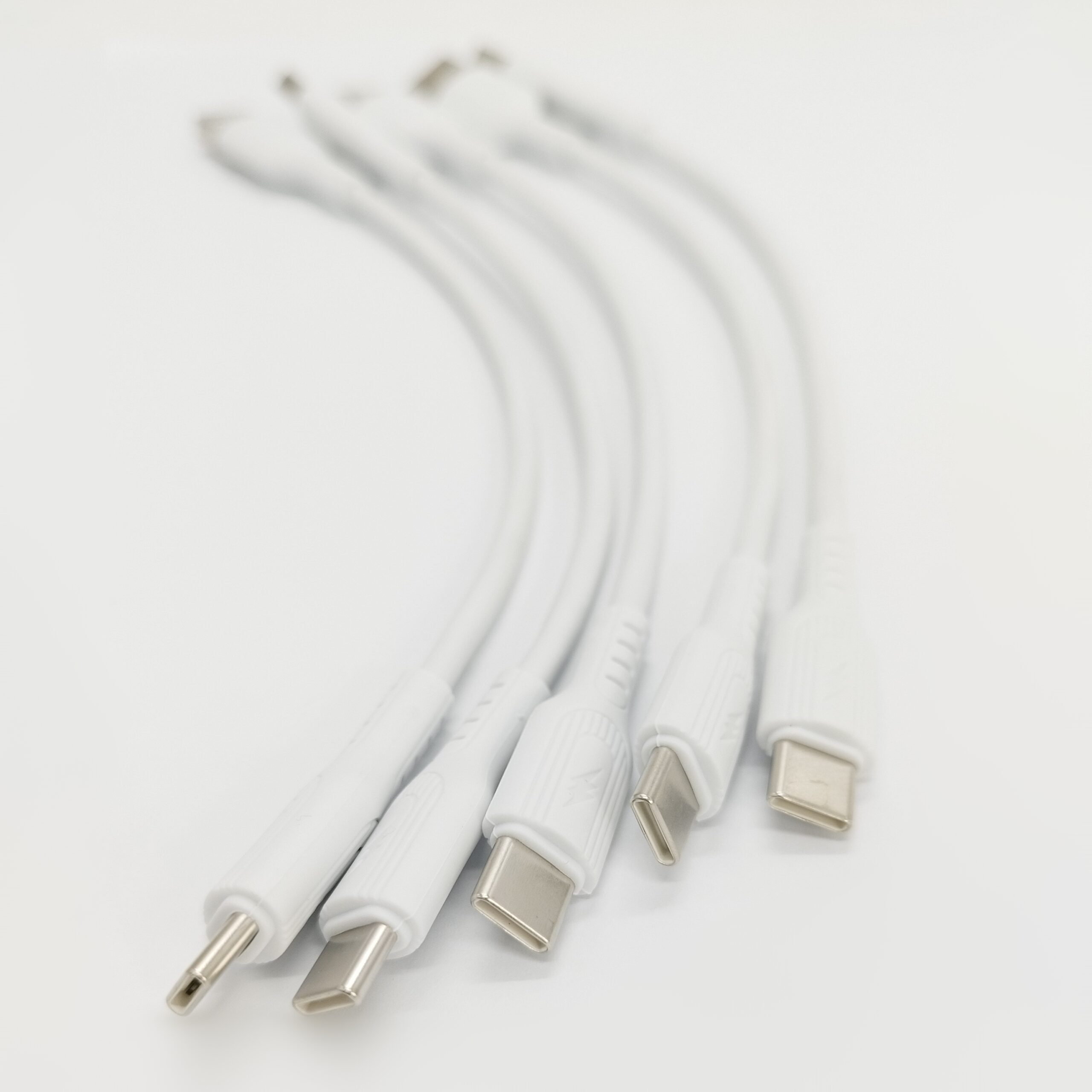 کابل شارژ فست تایپ سی 3 آمپر مدل CA-301 بیست سانتی متری 4 نمای کانکتور USB و Type‑C