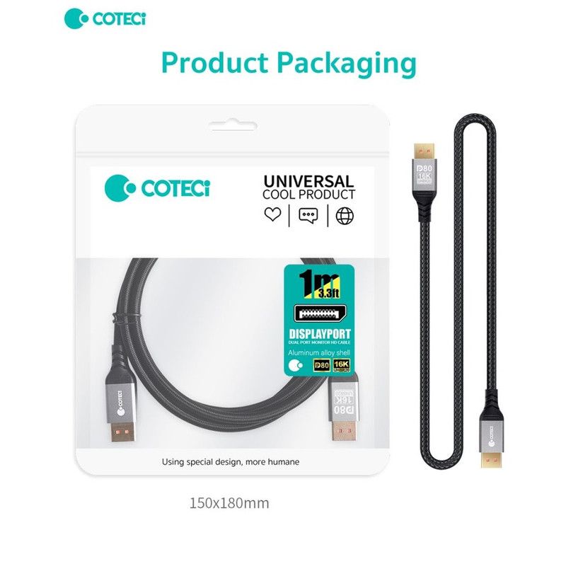 کابل Display Port کوتتسی مدل 87405 طول 2 متر 4 کابل Display Port کوتتسی مدل 87405 طول 2 متر