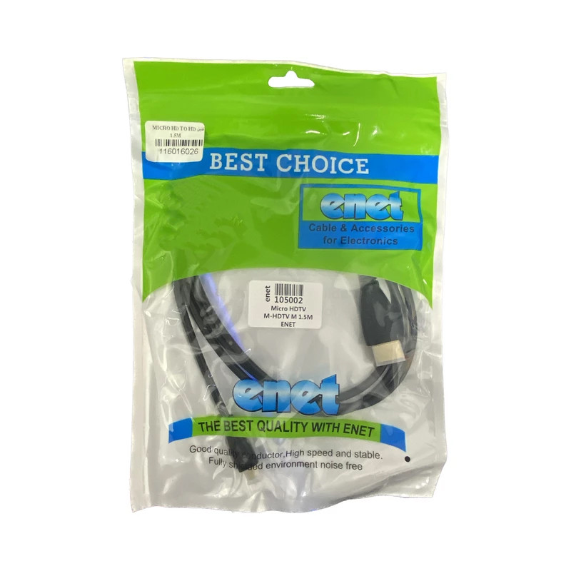 کابل تبدیل Micro HDMI به HDMI ای نت مدل BEST CHOICE طول 1.5 متر 4 کابل تبدیل Micro HDMI به HDMI ای نت مدل BEST CHOICE طول 1.5 متر