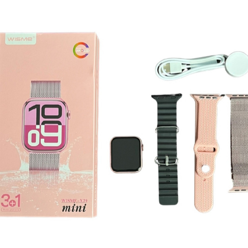 ساعت هوشمند ۴۱ میلیمتری ویسمی مدل X29 mini به همراه بندسیلیکونی و فلزی 6 ساعت هوشمند ۴۱ میلیمتری ویسمی مدل X29 mini به همراه بندسیلیکونی و فلزی