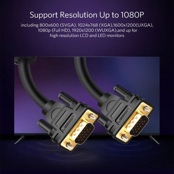 کابل VGA یوگرین مدل VG101-11632 طول 5 متر 10 کابل VGA یوگرین مدل VG101-11632 طول 5 متر